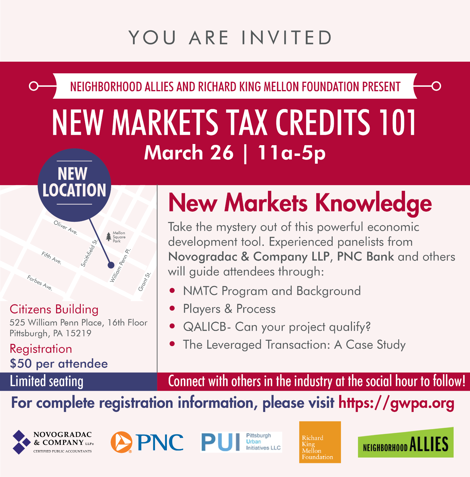 Neighborhood Allies to host New Markets Tax Credits 101 workshop